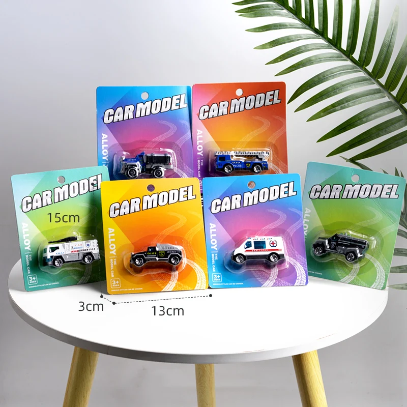 Suction Plate Set Metal Vehicle Toy 1/64 Fire Engine Engineering Military Police 1 Piece Car Alloy Model Diecast Toy