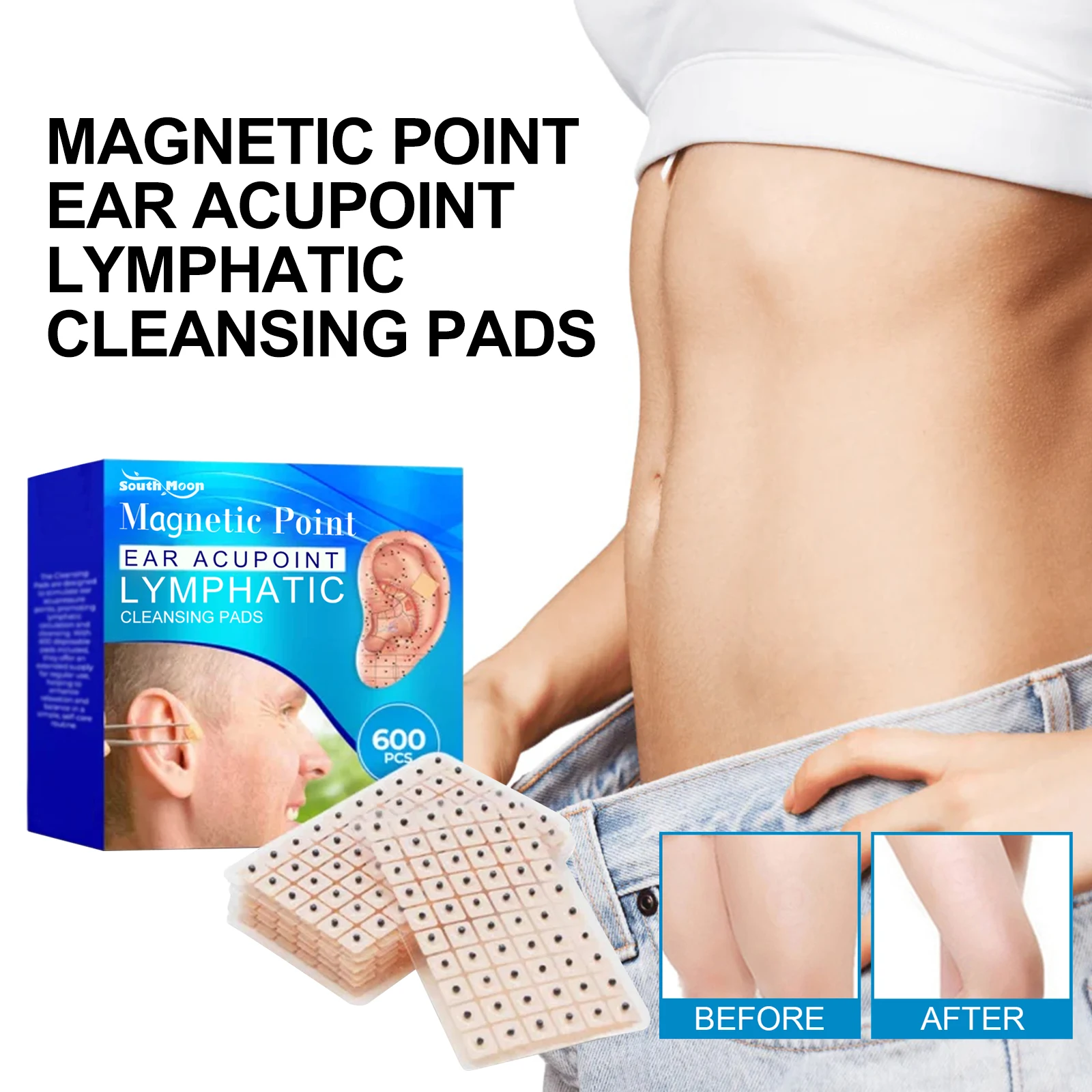 Hot trending products 2024 health care patch magnetic point ear acupoint lymphatic cleansing pads for reduce lymphadenectasis