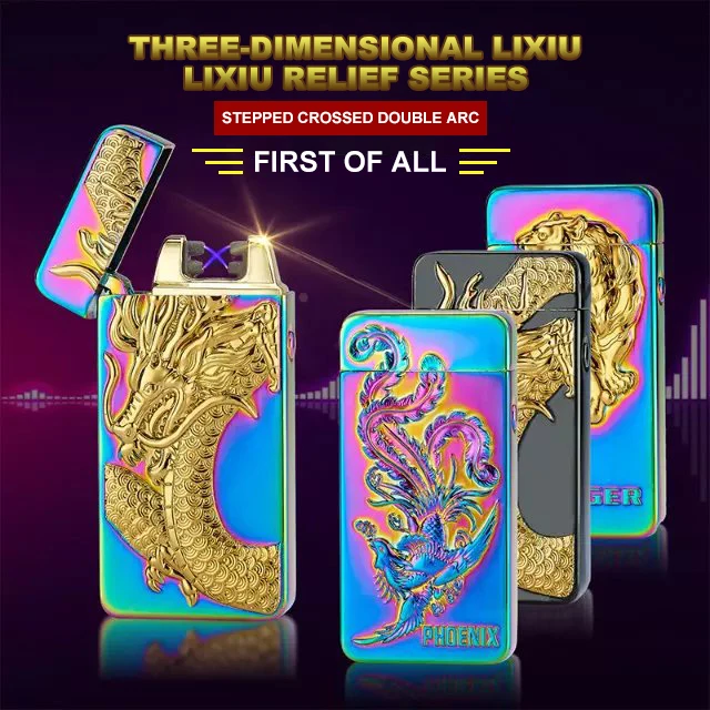 JL 603 Electric Lighter USB Rechargeable Windproof Plasma Lighter with Battery Indicator for Fire, Cigarette Unique pattern
