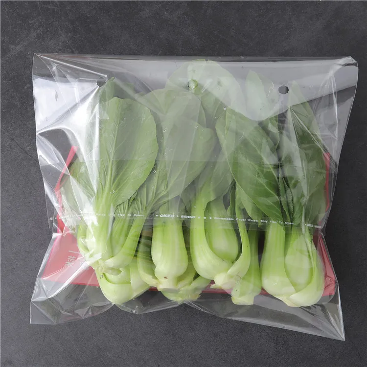 Eco-friendly custom printed vegetable packing plastic polypropylene BOPP anti-foggy self adhesive bag