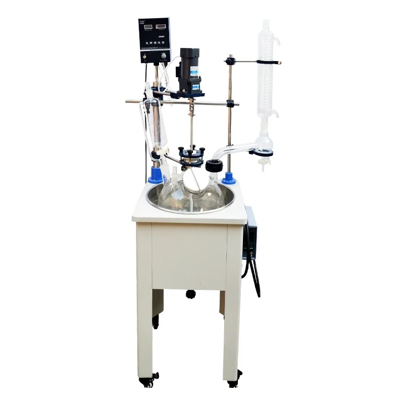 Glass Chemical Reactor, 50 - liter Single - layer Glass Reactor, Small - sized Reaction Kettle