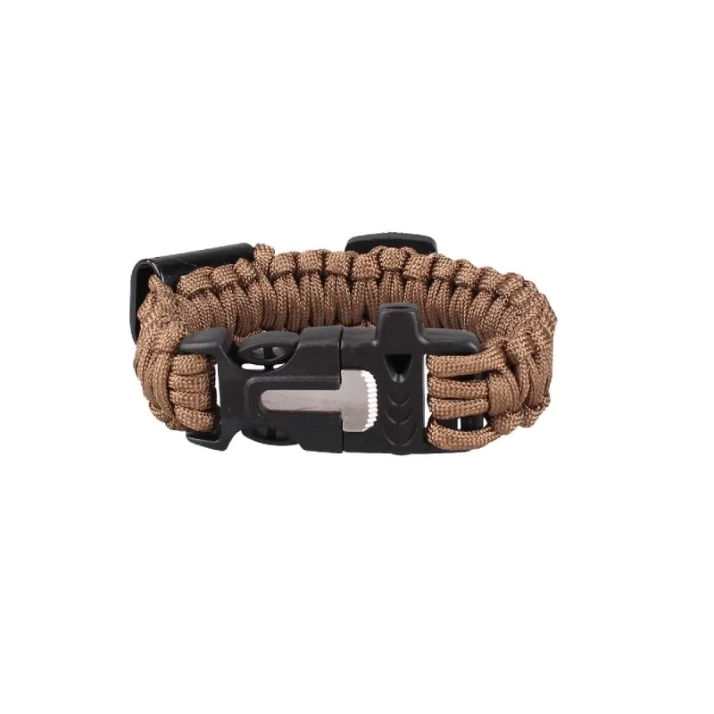 Paracord Bracelet Survival Gear Kit with Embedded Compass, Fire Starter, Emergency Knife & Whistle Survival Bracelet