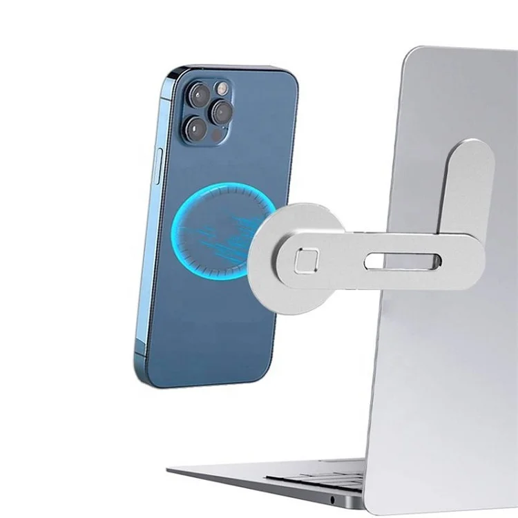 Magnetic Suction Phone Holder Adjustable alloy Computer Laptop Screen Side  clip extension Phone Stand Mount Bracket for magsafe