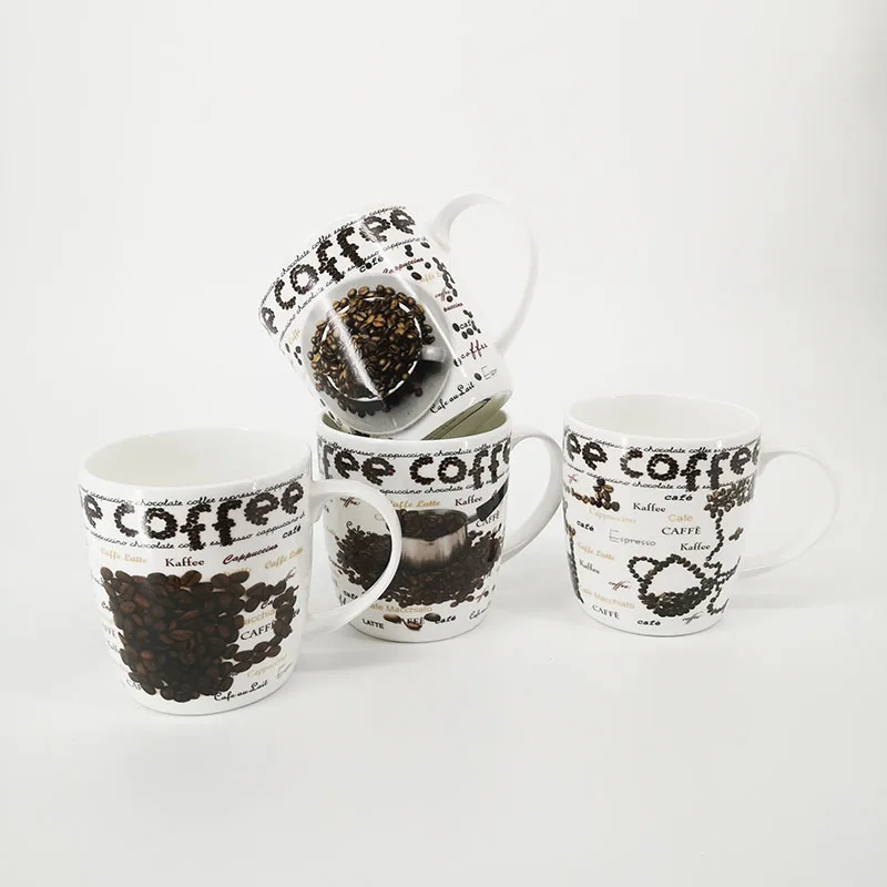 custom design 350ml promotional gift fine new bone china ceramic coffee mug cup