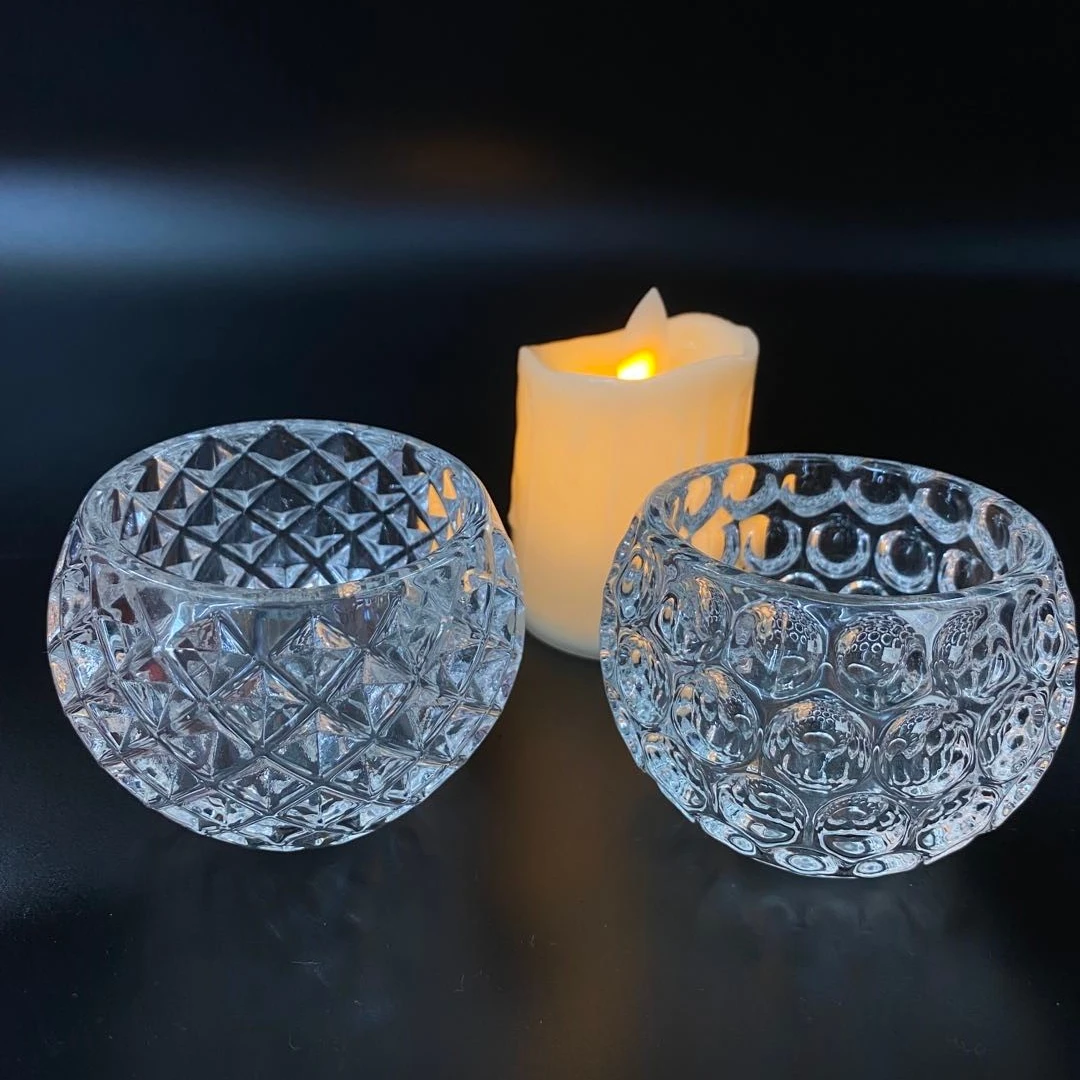 Luxury clear ball votive candle holders glass for wedding