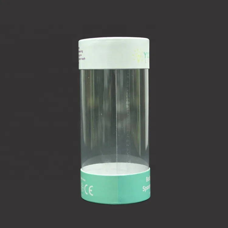 Handmade Clear round Plastic Container Custom Cylinder Box with 6 cm Diameter Stamping Embossing Features for Blister Packing