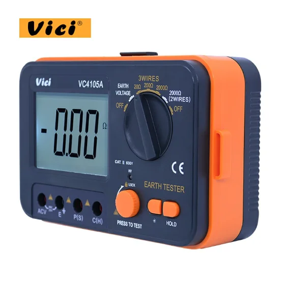 Цифровой измеритель заземления Vici VC4105A от 0 до 1999 Ом сопротивление Омметр напряжение 2000 в