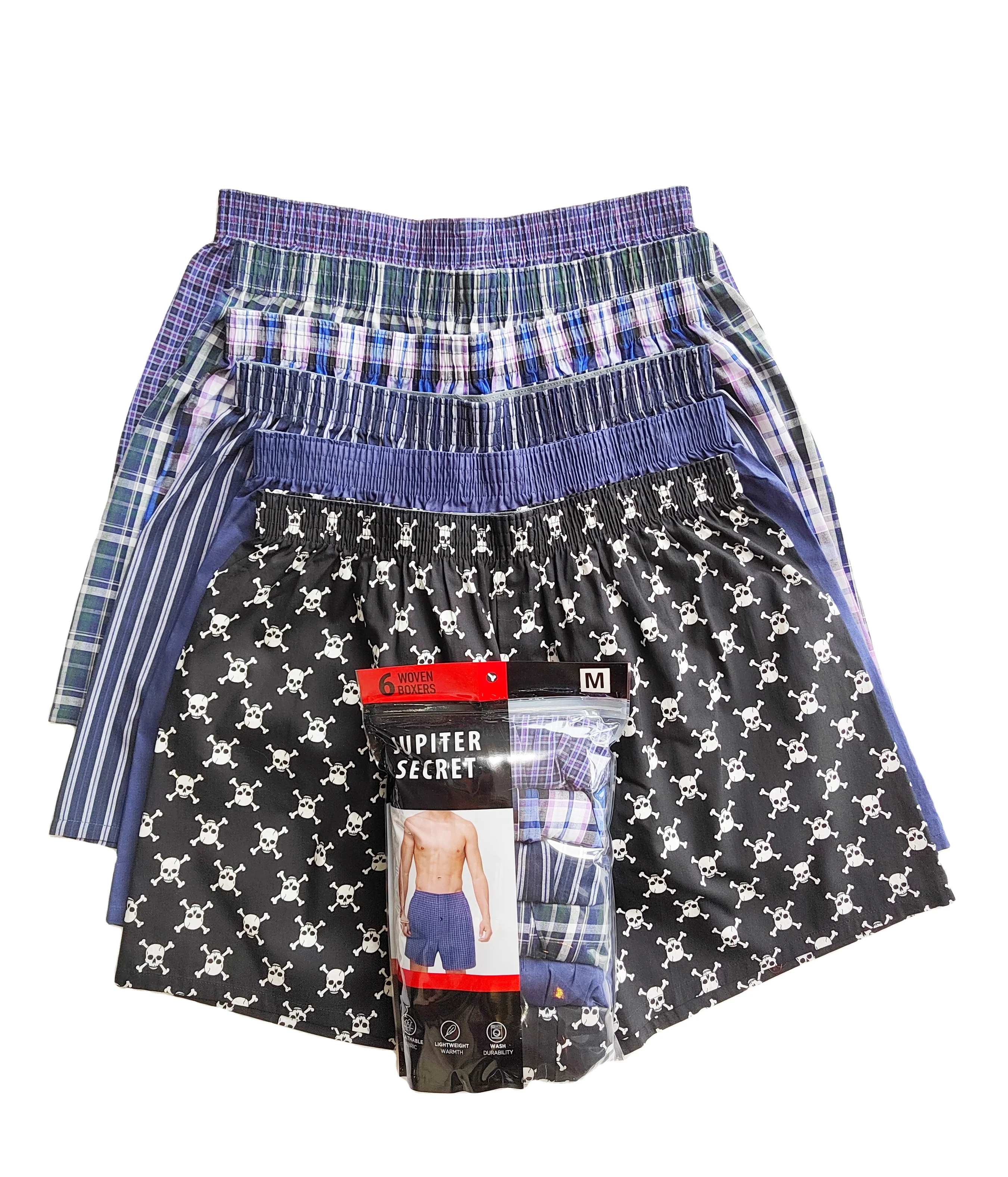 Men underwear wholesale 6 in 1 pack multi colors boxer homme coton 100% premium cotton underpants boxers for men high quality