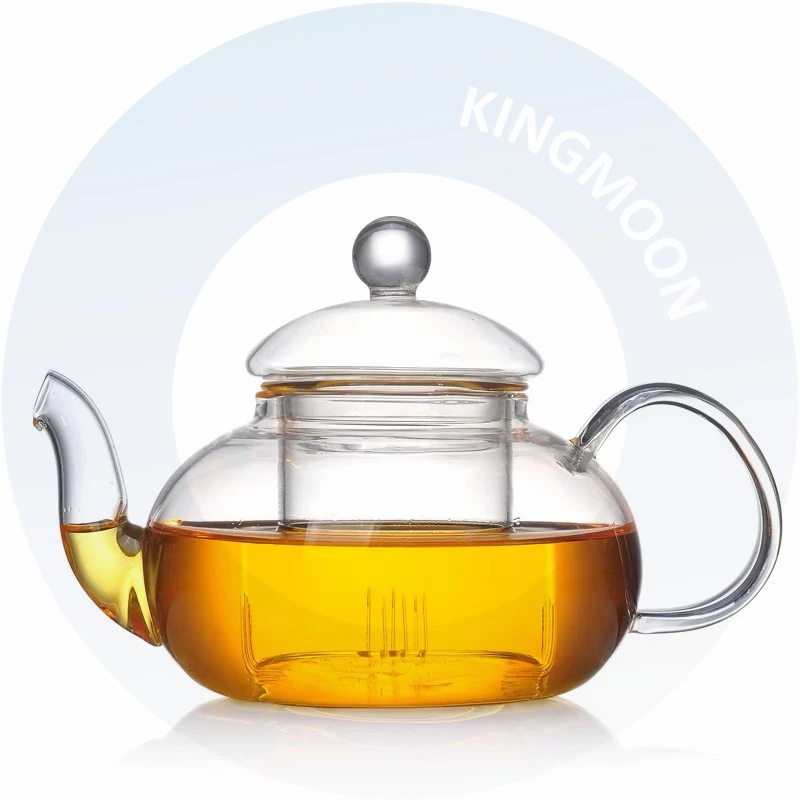 Hot Sale Stocked Glass Teapot 400ml/600ml/800ml/1000ml/1200ml with Infuser and Lid for Coffee & Tea Sets