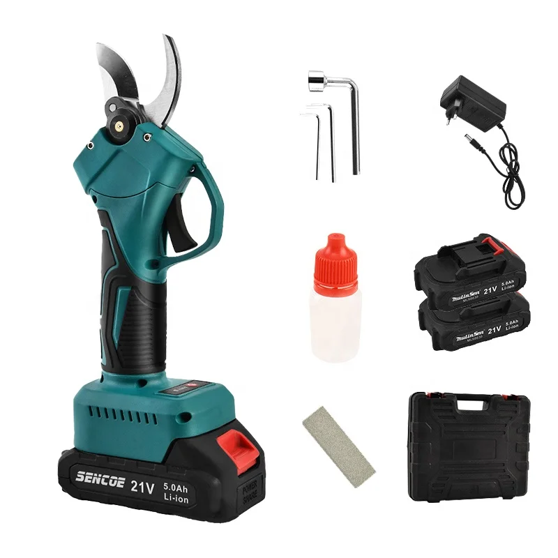 Professional rechargeable lithium battery power scissors electric tree branch trimmer pruner electric cordless pruning shears