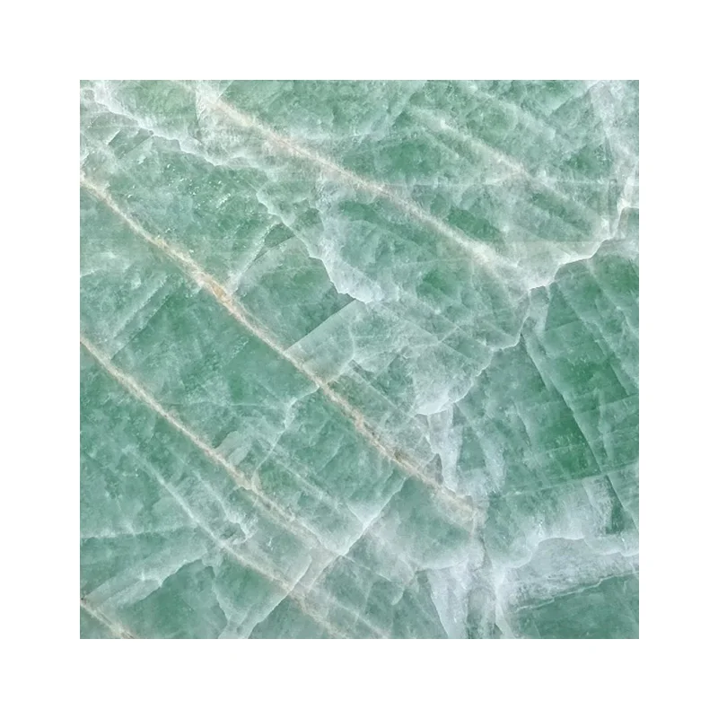 China Original Factory Ice Age Crystal Green White Onyx Marble Stone Slabs for Hotel Decoration