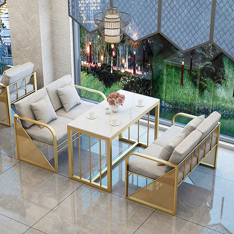 Скандинавский современный популярный модный мраморный стол набор для ресторана