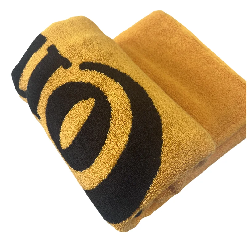 Лучшее качество жаккардовые хлопковые Тканые Пляжные полотенца 600GSM толстые фирменные махровые окрашенные петли Пряжа Хлопок индивидуальное банное полотенце