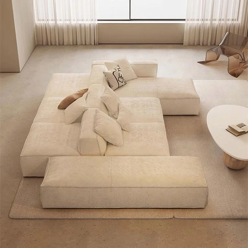 HJ HOME Velvet Fabric Canape Salon Modern Sofa L Shape Lounge Corner Sofa Couch Modular Sectional Sofa