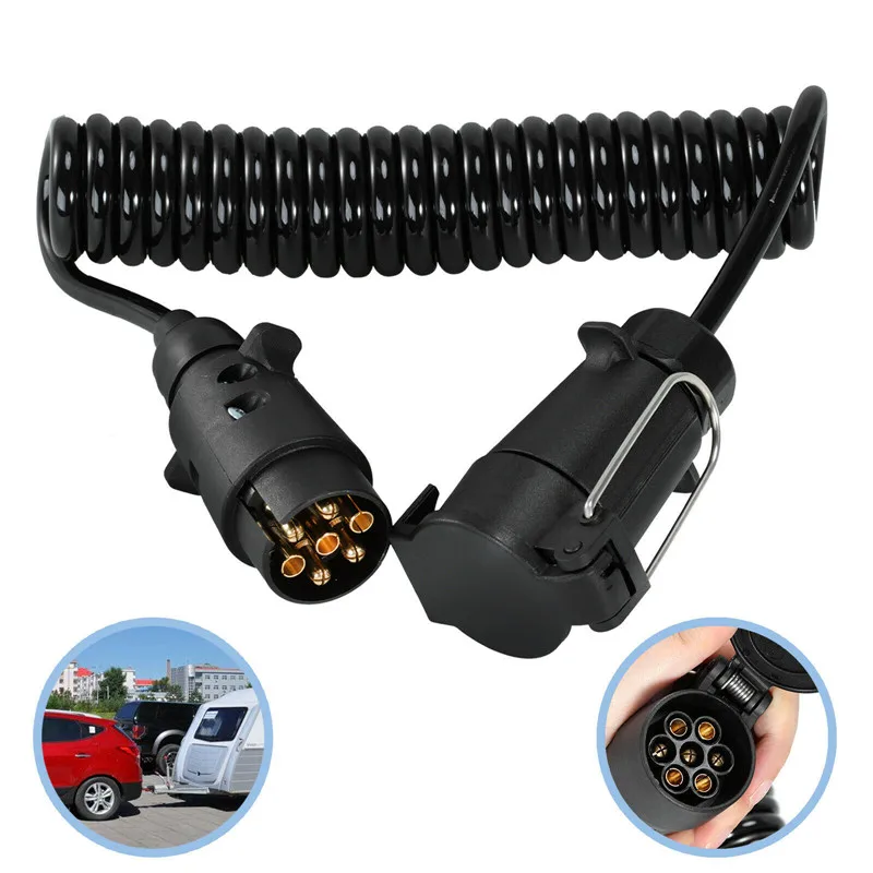 7 Pin  Trailer Trailer Male To Female  plugs with extension harness