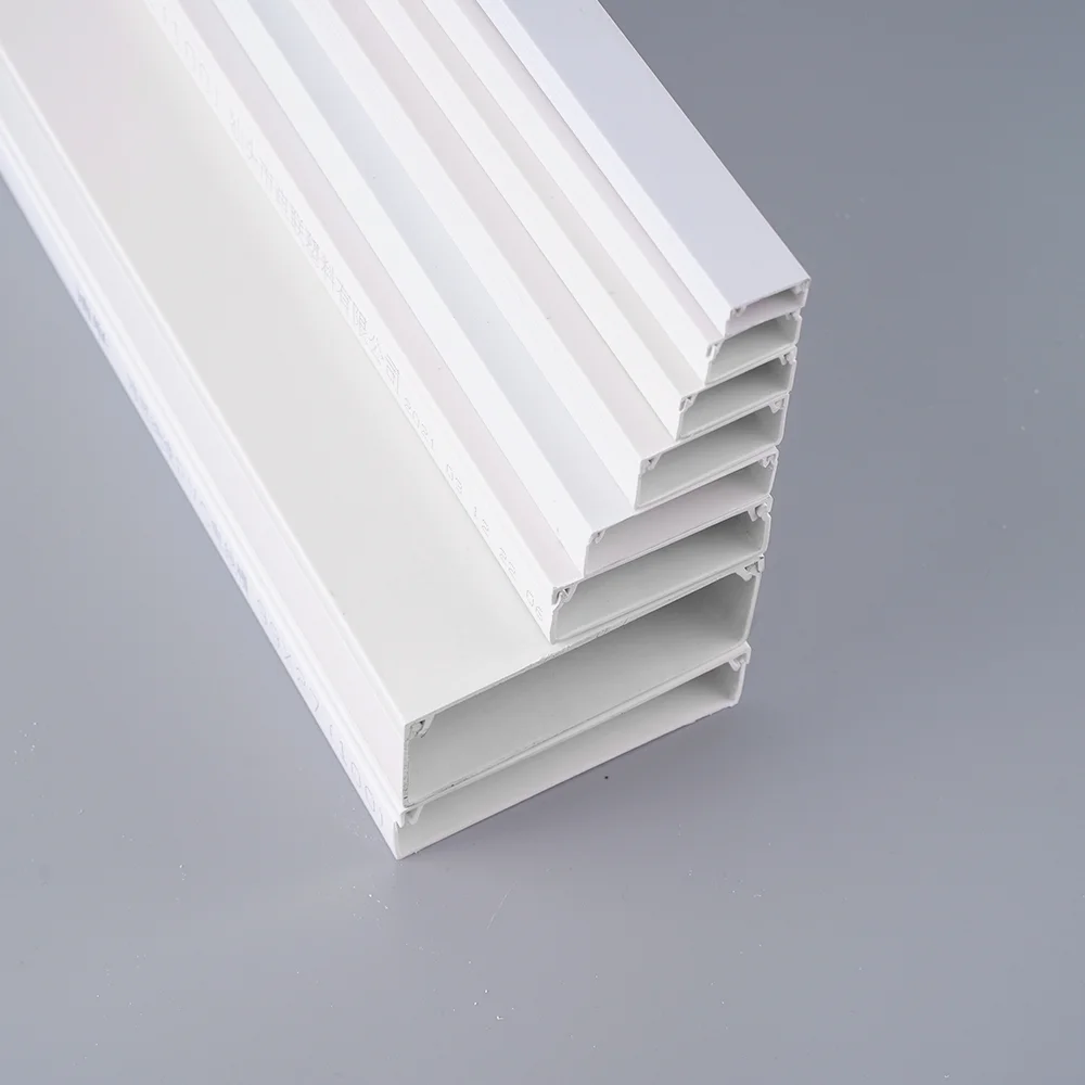 Professional Factory Pvc Cable Trunking Channel Wire Gutter Trunking Fitting White Black cable management
