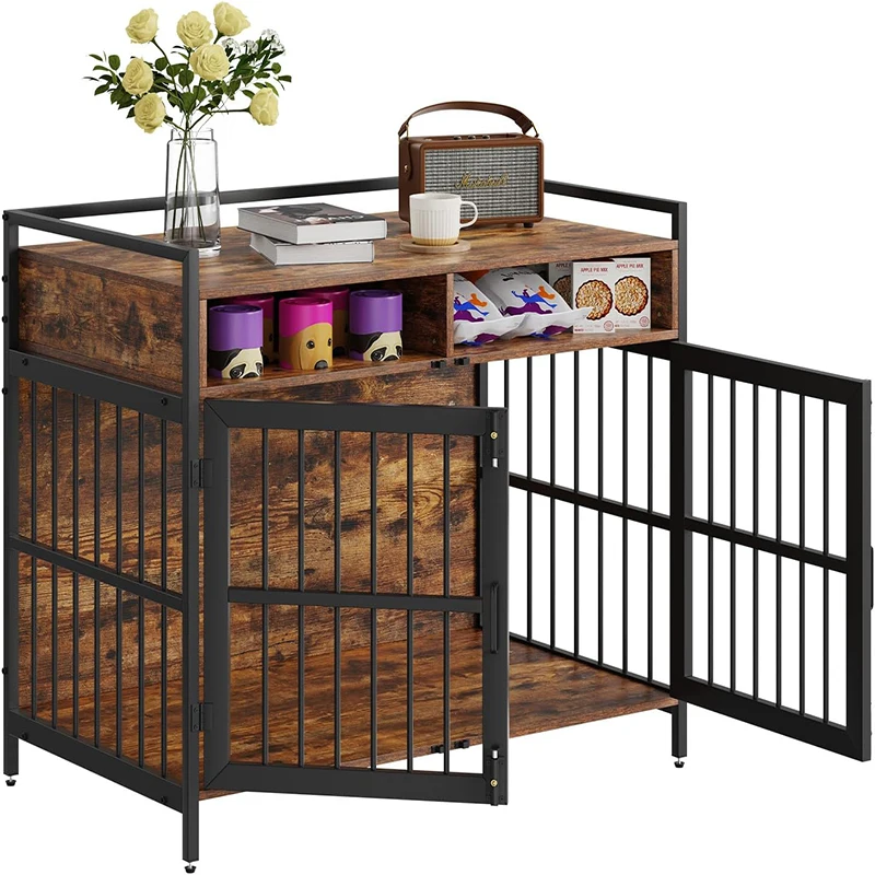 Modern Styled Custom Dog Kennel Breathable Metal Wood Crate Strong Iron Tube Board Plastic Tray Pallet Wholesale Price