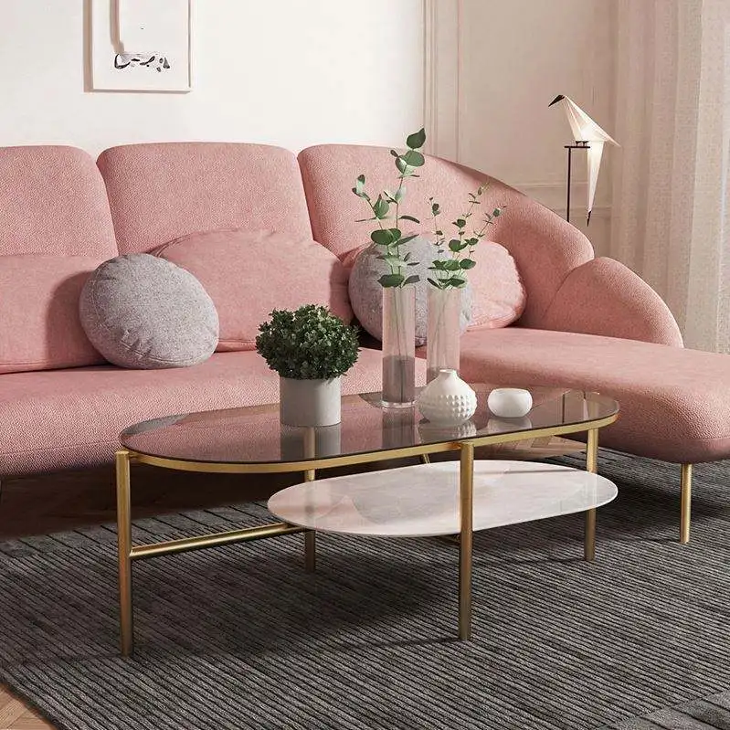 Rococo Style Modern Marble Top Center Table Newest Design Stainless Steel Coffee Table Fashion Home Office oak Furniture