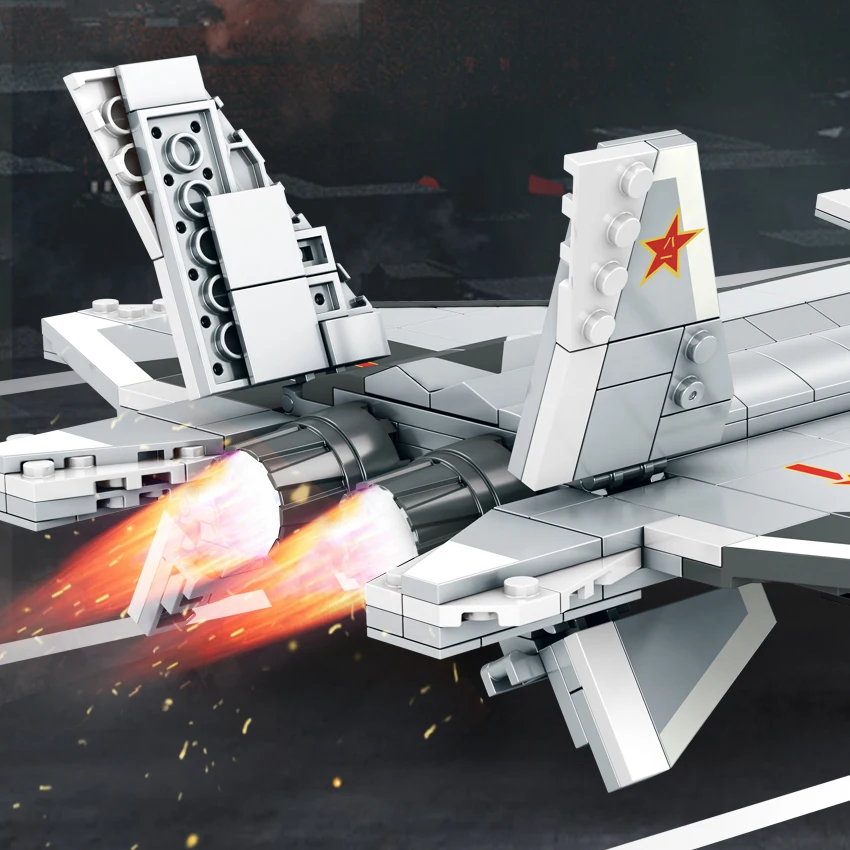 WOMA TOYS Enlighten Educational Star Sky Fighter Military WW2 Airplane Model Building Block Set Diy Bricks Juguet