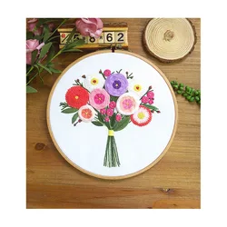 Xiurun  HOT Selling Handmade Embroidery Set Needlework Sewing Craft Purple Daisyflower DIY Embroidery Kits