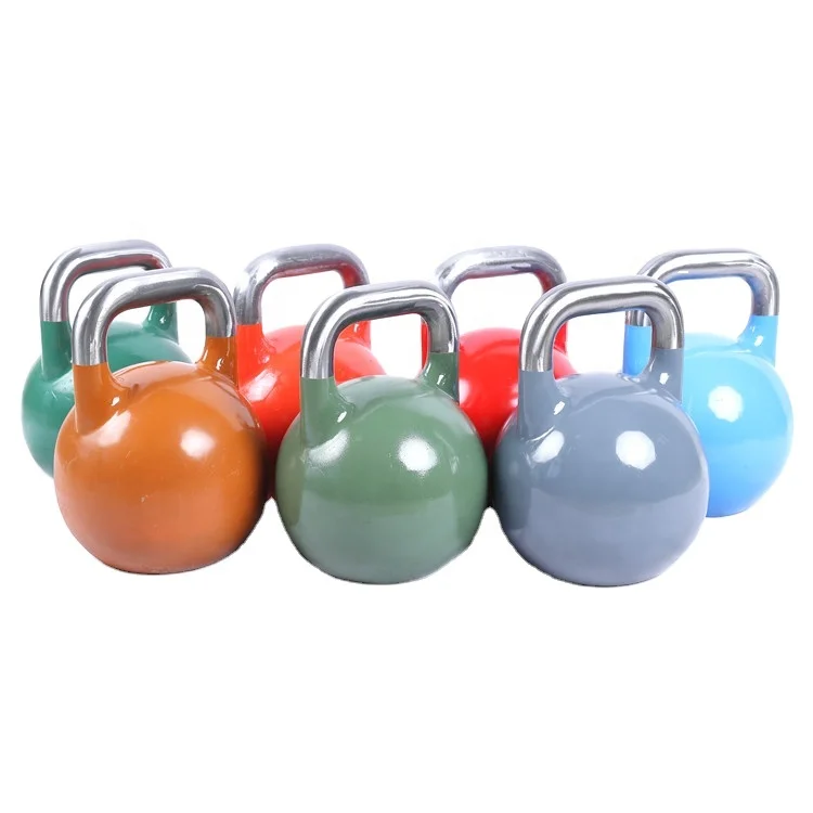 china Rizhao factory colorful steel competition kettlebell