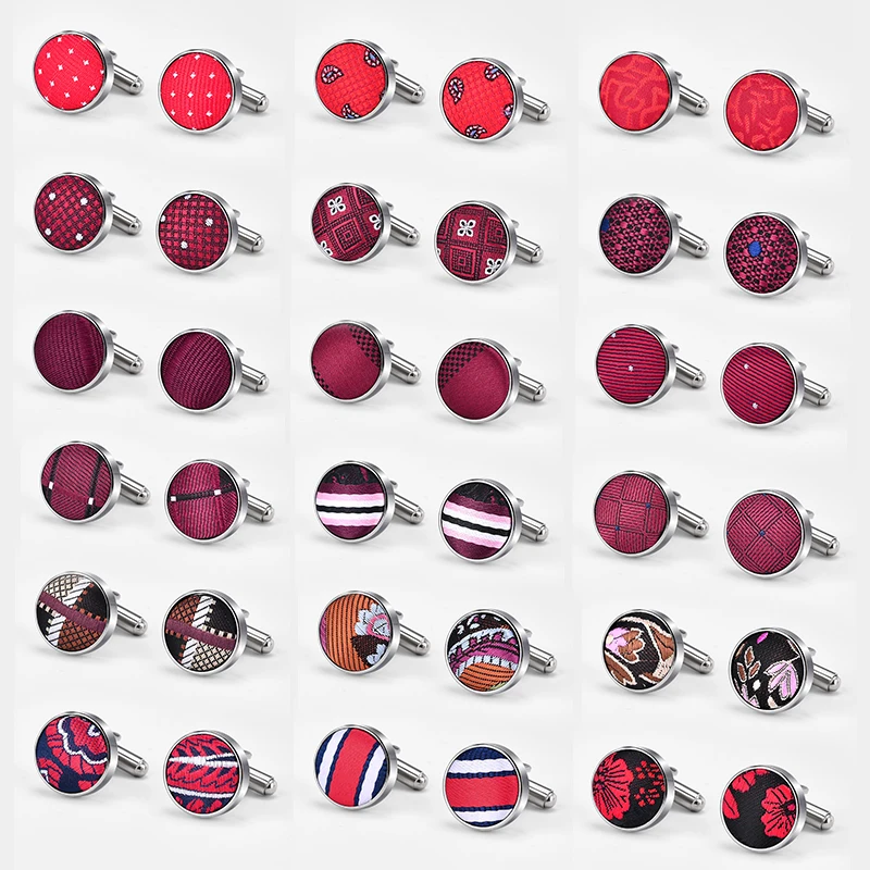 Wholesale Fashion Long Sleeve Shirt Accessories Wedding Party Black Cloth Round Cufflinks