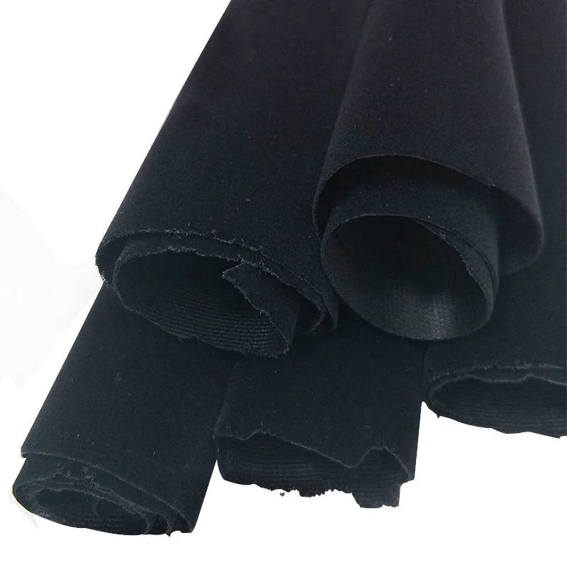 Black knitted bottom flannelette Single side flannelette self-adhesive knitted flannelette fabric for luggage and bundle pockets