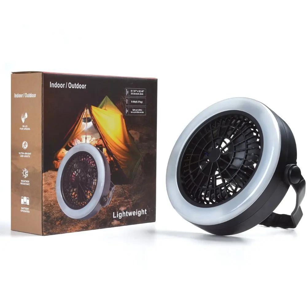 Portable Battery  USB Camping Lights Fan Lantern Outdoor Battery Multifunction LED Camping Fan Lamp