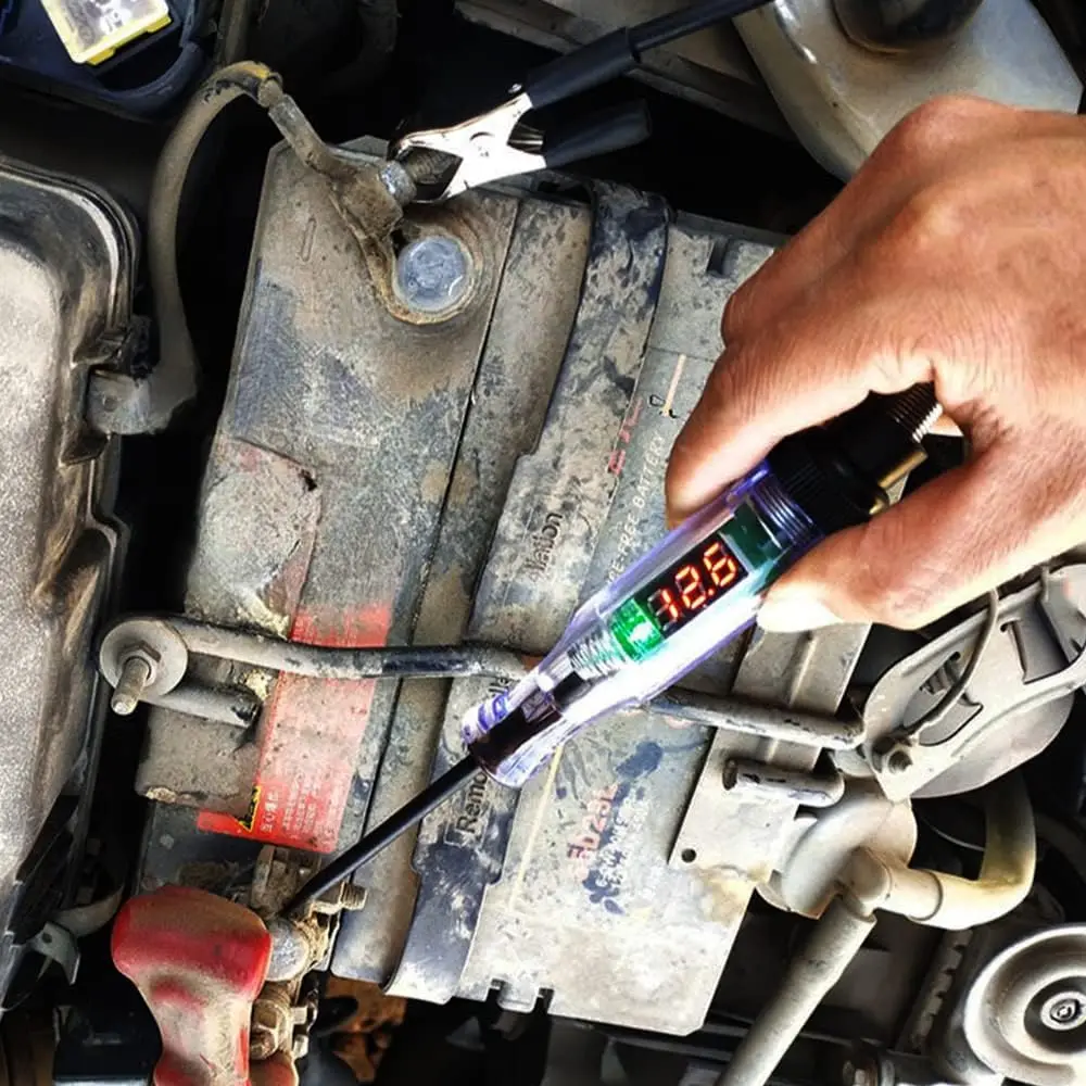 Test Light Automotive 3-48V DC Digital LCD Display Spring Wire Circuit Tester Auto Voltage Continuity Test