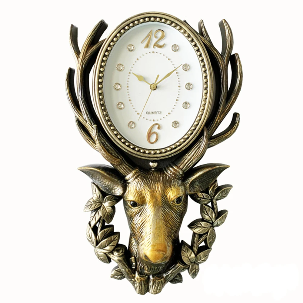 moose head creative design home decorative wall clocks for kids room