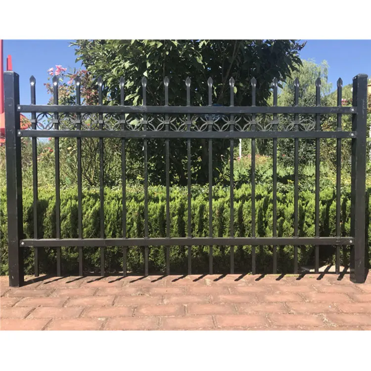 Easy Installed Spear Top Tubular Steel Fence And Gates Designs For Australia With Rails and Picket