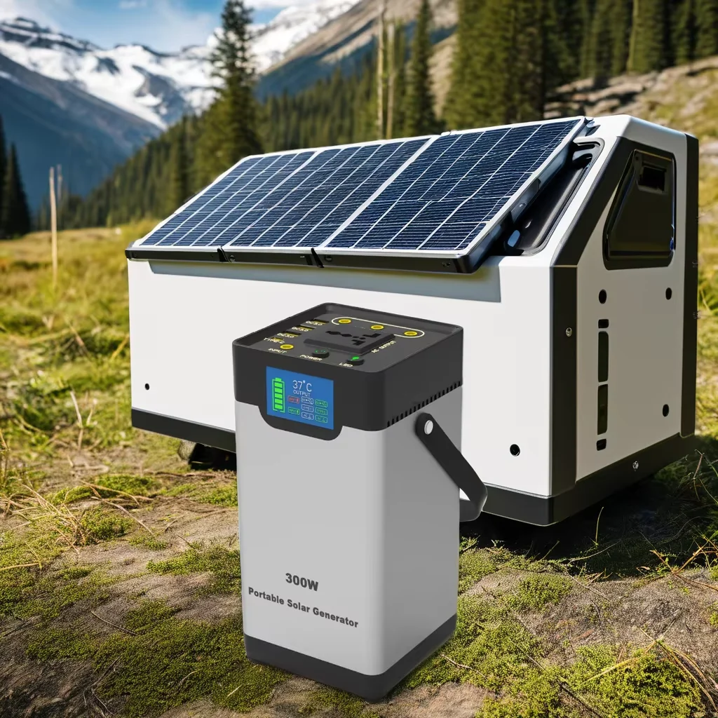 Portable 300W Pure Sine Wave Power Station Rechargeable Outdoor Camping Emergency Supply with LED Lighting