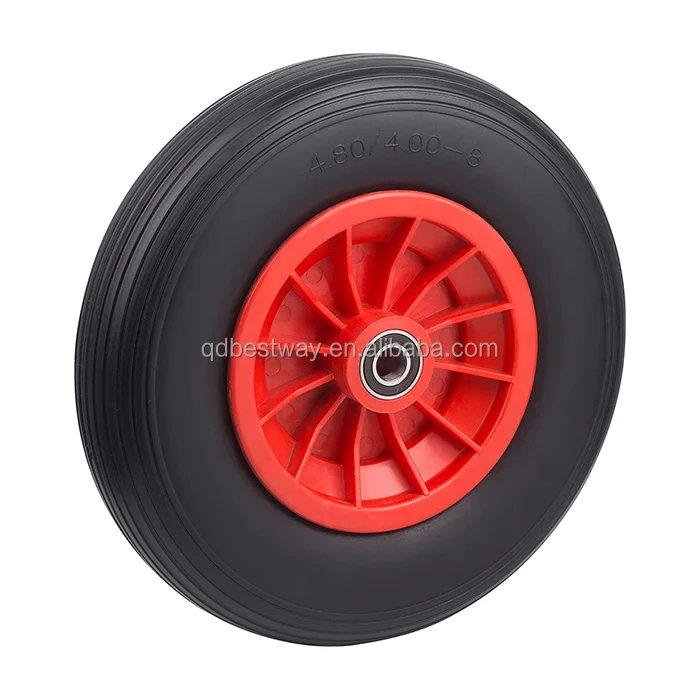 Колесо для тачки с защитой от прокалывания, 15 дюймов, шина из пенополиуретана, 4,80/4,00-8 осей, стальной обод, сменные колеса с защитой от прокалывания