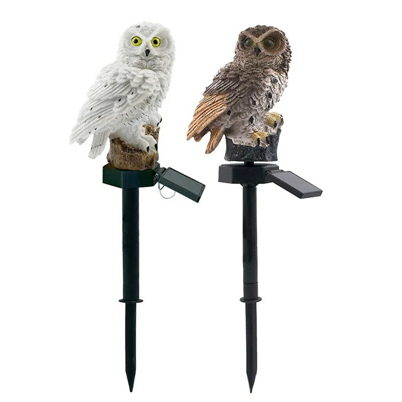 Wholesale Owl Decoration Solar Stake Light Resin Stake Lighting Products White Garden Owl