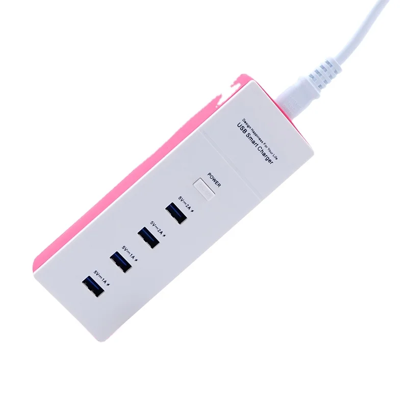Wholesale Factory Price Extension Socket 4 USB Switch Travel Adapter Fast Charger with Power Cord For UK/EU/ US/AU Market