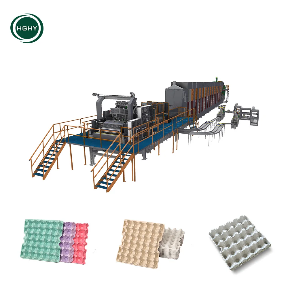 Recycle waste paper box making egg tray making machine egg farm machine fruit tray making machine production line