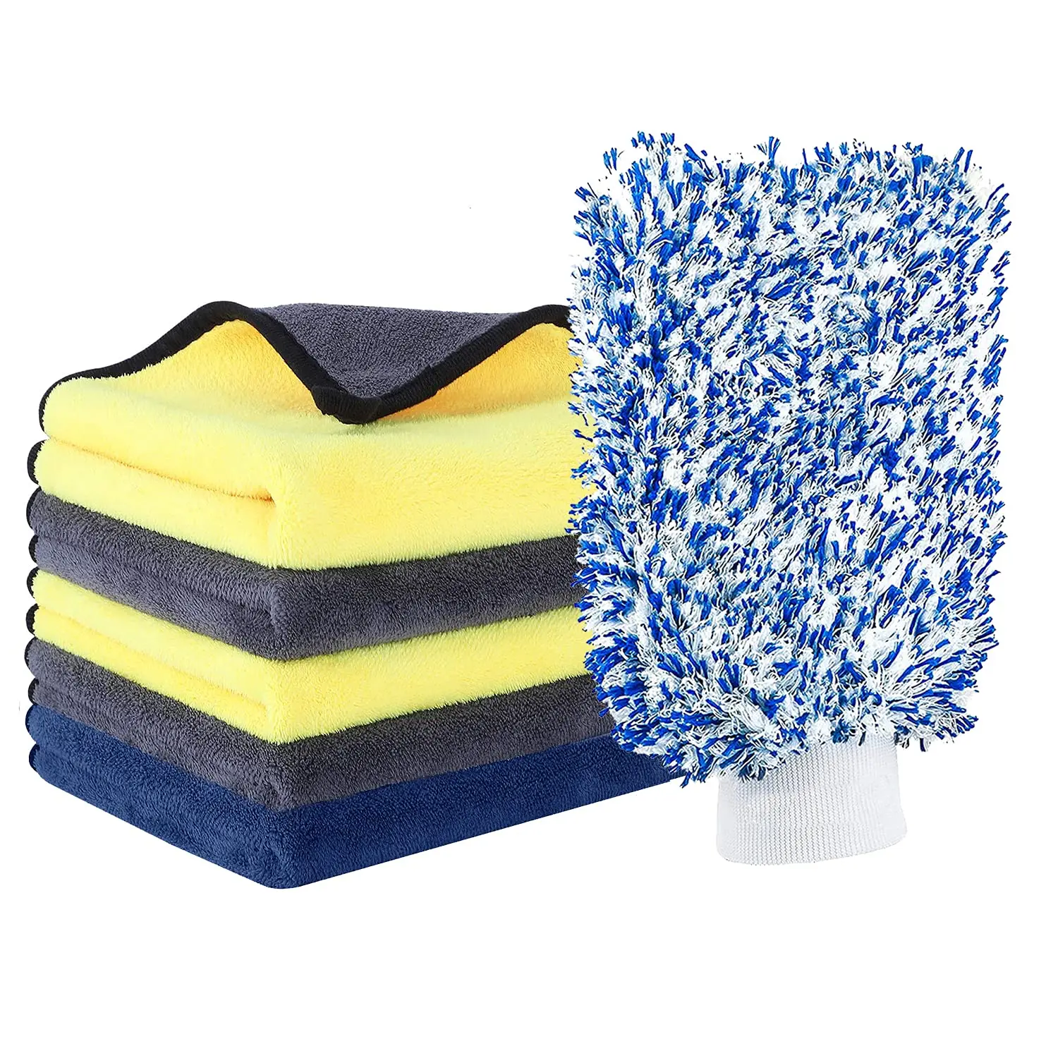 Car Wash Microfibre Cleaning Cloths And Mitt Car Cleaning Microfiber Kit With Large Car Microfiber Cleaning Cloths