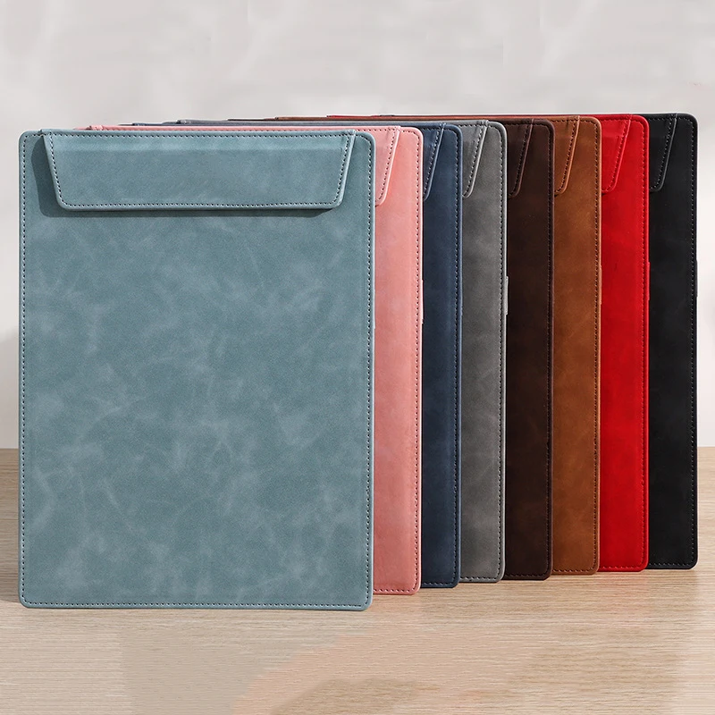 LOGO Customizable leather file folder for Magnetic clip notebook document agenda business planner Wholesale  a4 Pack Clipboard