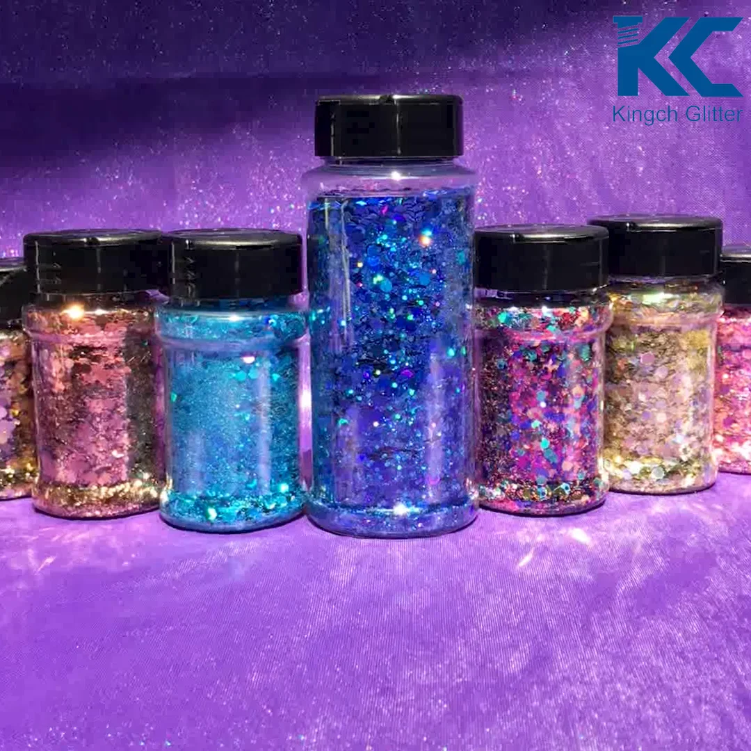Многоцветные тонкие массивные блестящие шейкеры 1 OZ 2 OZ 1,5 OZ шейкер контейнер для глиттера