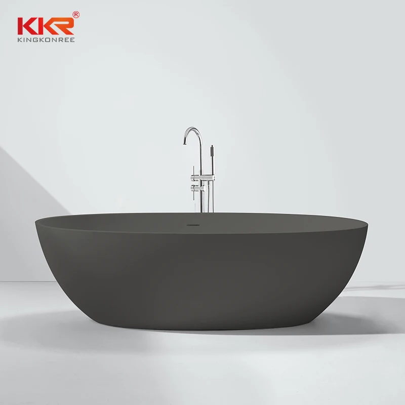 Artificial Stone Bathtub Modern Design Solid Surface Stone Resin Freestanding Bathtub For Adult with Good Price