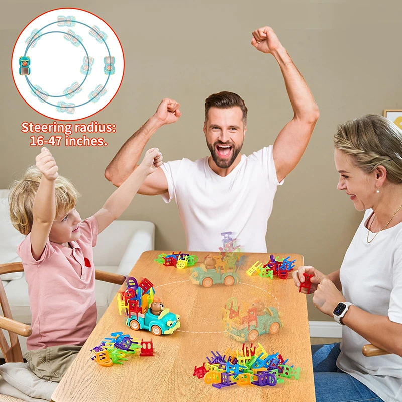 Children Funny Bear Car Chair Stacking Toys Parent-child Interactive Challenge Toys kids Party Play Game Educational blocks Toy