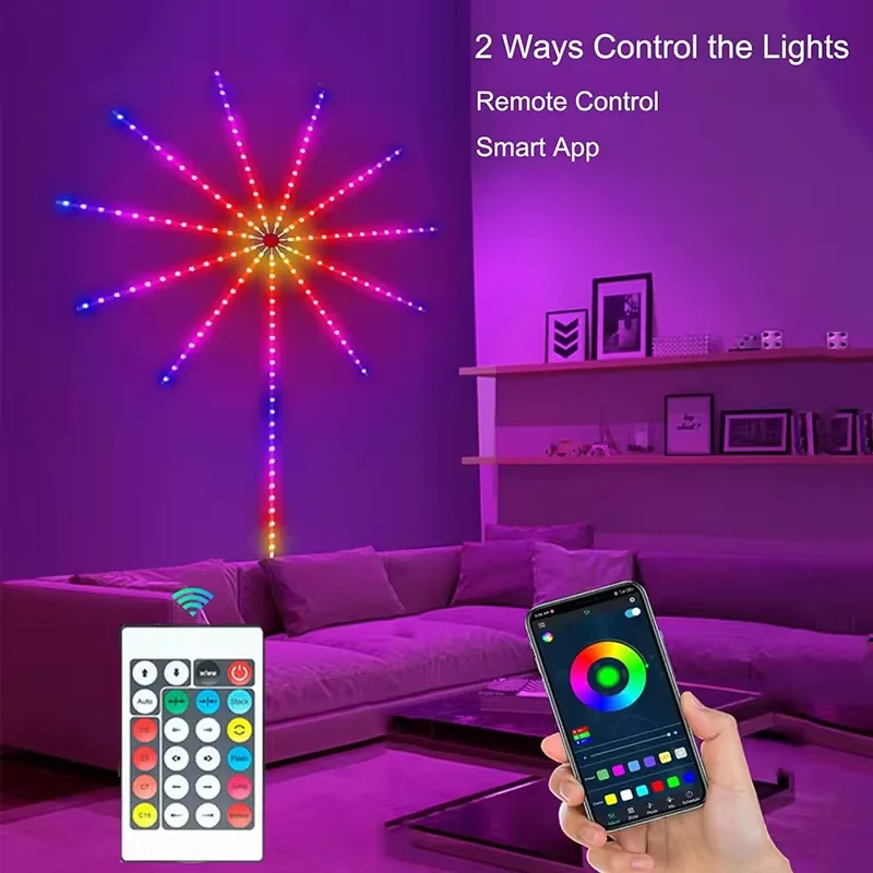 5 Vsmart home magic color lights  fireworks light effect Smart App Fireworks LED Strip wall light