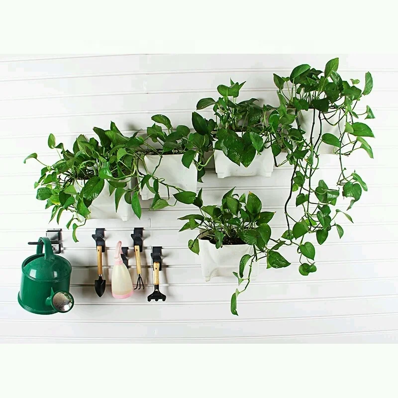 8' PVC Slatwall Accessories Wall Decorated Large Wall Hanging Flower Pot for Garage Wall