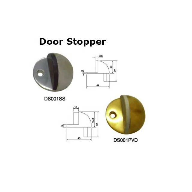 Door Control System Accessories Stainless Steel Rubber Door Stop Wedge
