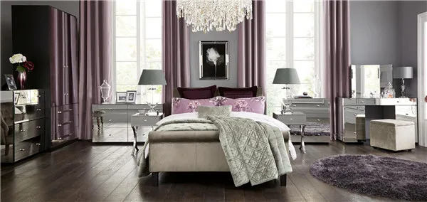 modern 2015 wooden mirrored chest of drawers