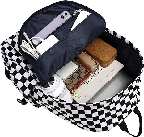 Outdoor Custom Checkered Sports Women nylon School Bag Toddler Cartoon bookBags Diaper Bag Travel Shoulder bag Laptop Backpack