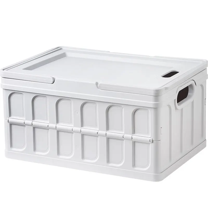 Korea Creative Outdoor Folding Storage Box Camping Wooden Lid Storage Container Plastic Storage Box