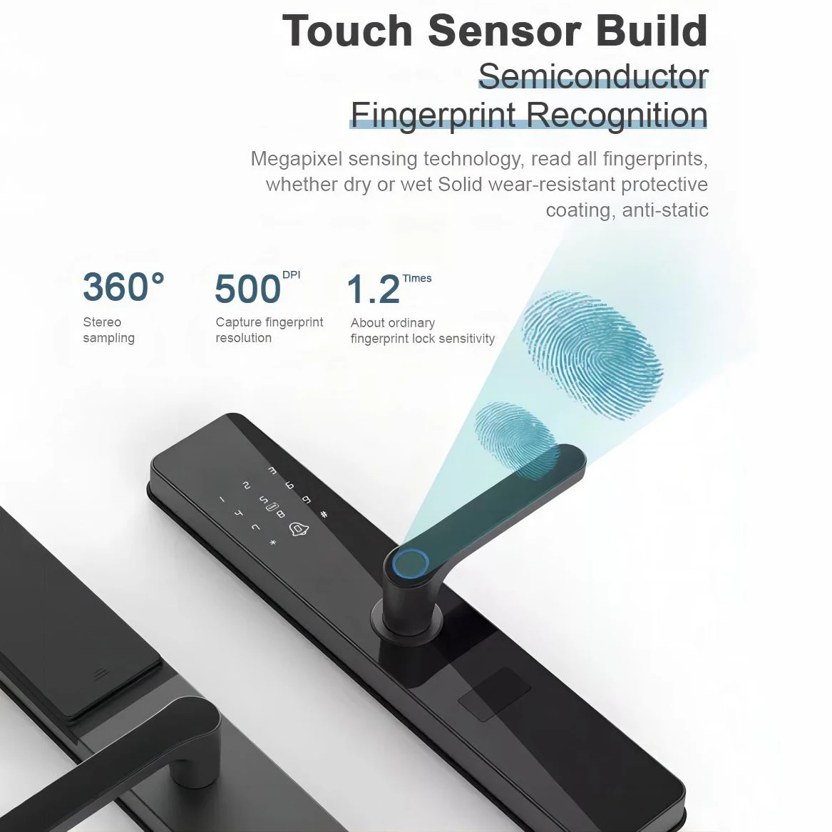 Topteq F8 Digital Tuya Zigbee Fingerprint Automatic Smart Door Lock For Aluminum Door