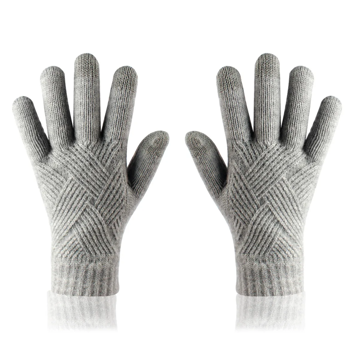 The Winter Is Coming Trendy Men And Women Are Buying This Fancy Color Full Terry Acrylic Knitted Touch Screen Gloves Mittens