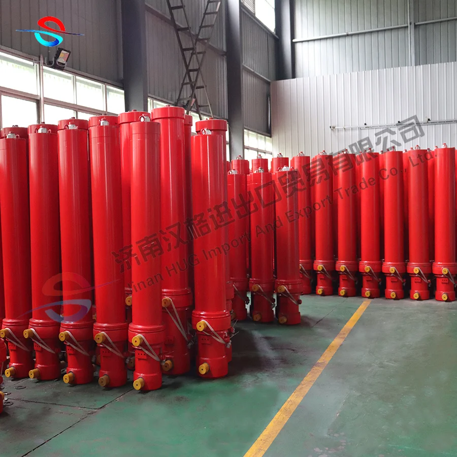 Long stroke single acting multi stage telescopic hydraulic ram cylinder price used for 50 ton dump vehicle tipper truck trailer